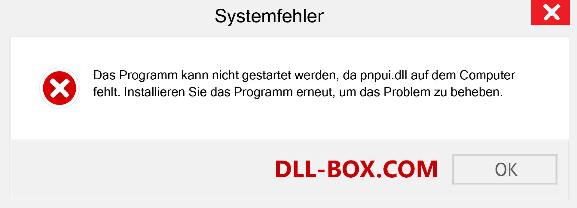 pnpui.dll-Datei fehlt?. Download für Windows 7, 8, 10 - Fix pnpui dll Missing Error unter Windows, Fotos, Bildern