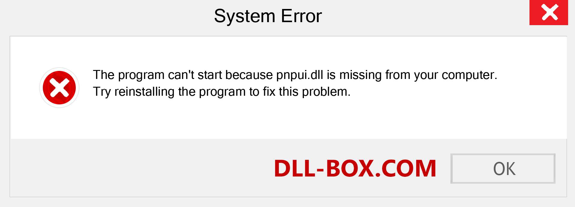  pnpui.dll file is missing?. Download for Windows 7, 8, 10 - Fix  pnpui dll Missing Error on Windows, photos, images