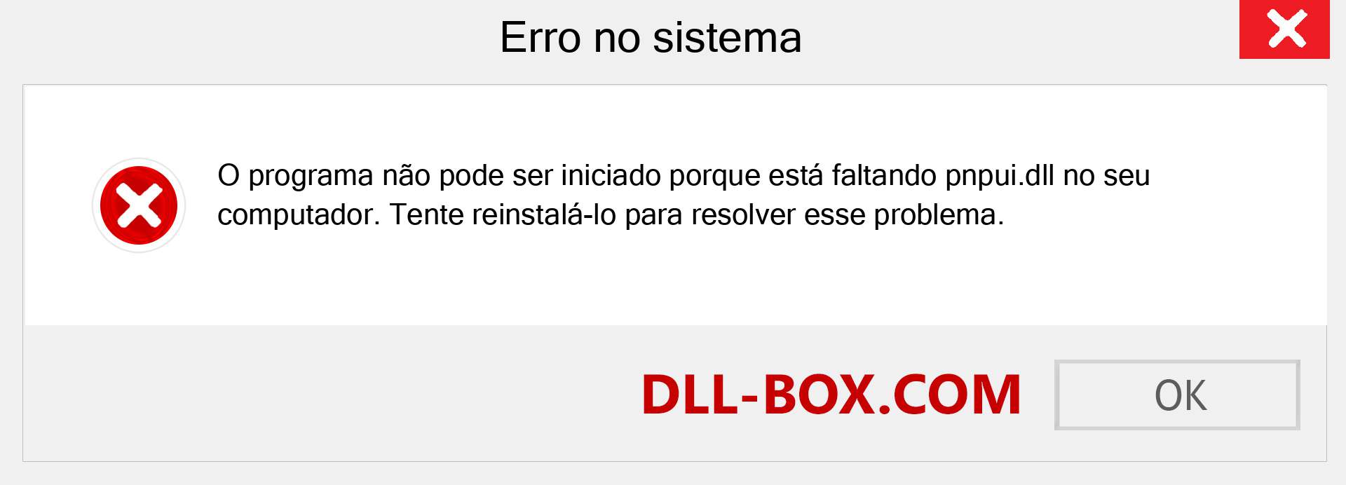 Arquivo pnpui.dll ausente ?. Download para Windows 7, 8, 10 - Correção de erro ausente pnpui dll no Windows, fotos, imagens